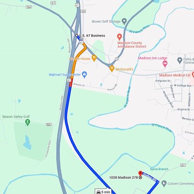 Map to Fredericktown house.JPG